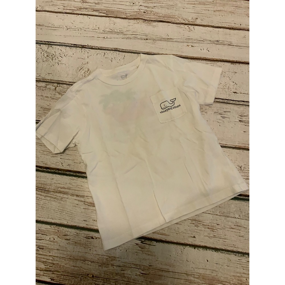 Vineyard Vines Boys White Keeping It Whale Graphic Pocket T-Shirt Size 7
